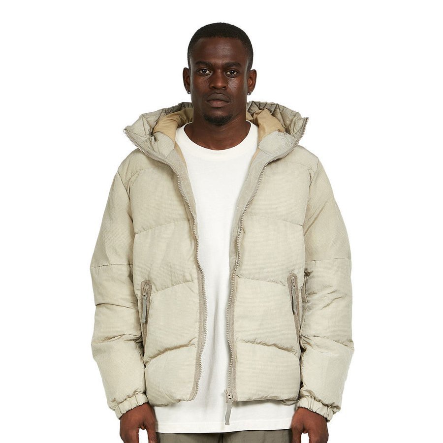 Khaki Puffer Jacket detail one