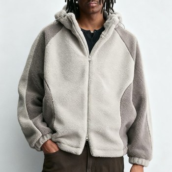 Custom Wholesale Grey Sherpa Hoodie Manufacturer | OEM Grey Sherpa Hoodie factory