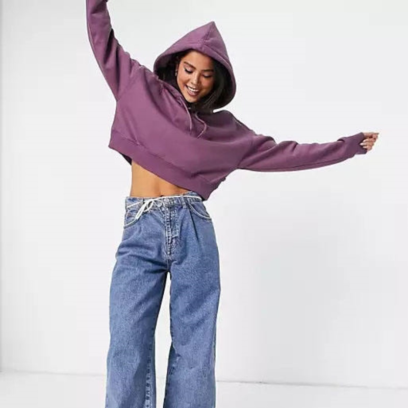Purple heavyweight hoodie sample from an outdoor clothing OEM production run