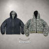 Reversible Washed Hooded Puffer Jacket｜Reversible Camo Hooded Jacket