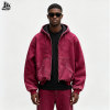 Custom Men's Distressed Hooded Washed Workwear Jacket