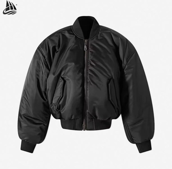 Custom Oversized Nylon Bomber Jacket
