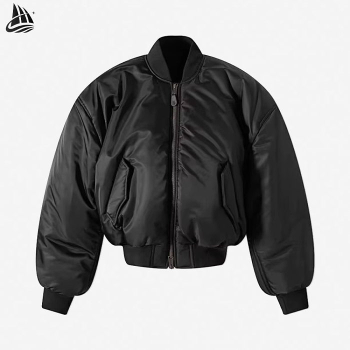 Custom Oversized Nylon Bomber Jacket
