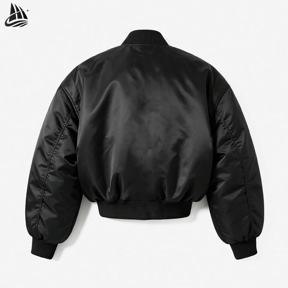 Custom Oversized Nylon Bomber Jacket back