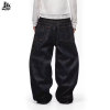 Custom Retro Dark Wide Leg Jeans