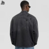 Custom Quarter Zip Torn Distressed Sweatshirt