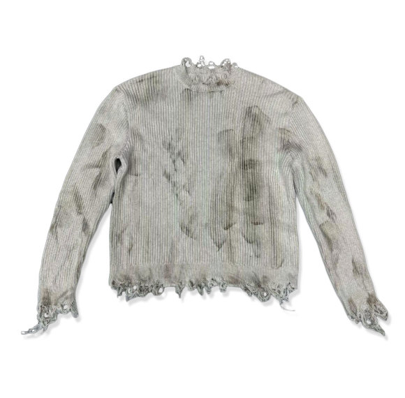 Custom Vintage Tie Dye Ribbed Knit Sweater