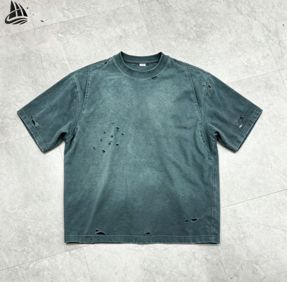 Custom Men's Ripped Vintage Acid Wash T-Shirt