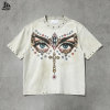 Custom Oversized Acid Wash Graphic Rhinestone Vintage T-Shirt