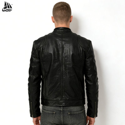 Custom Winter Black Racing Motorcycle Leather Jacket