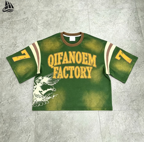 Custom Logo Vintage Embroidery Washed Oversized T-Shirt