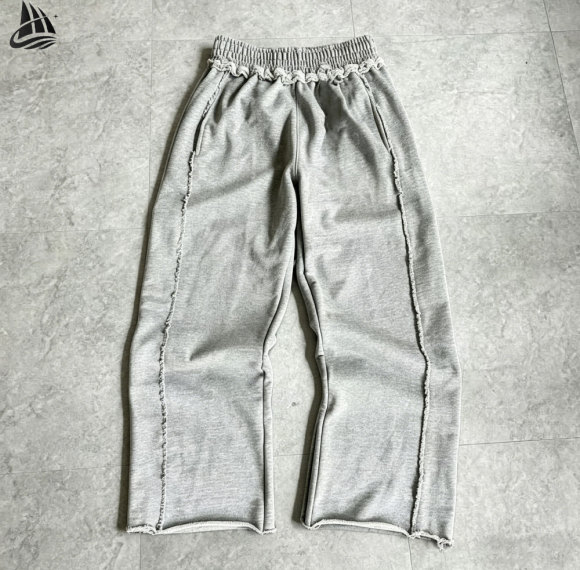 Custom High Waist Baggy Flare Distressed Sweatpants