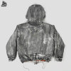 Custom Hip Hop Distressed Hooded Bomber Jacket