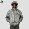 Custom Hip Hop Distressed Hooded Bomber Jacket