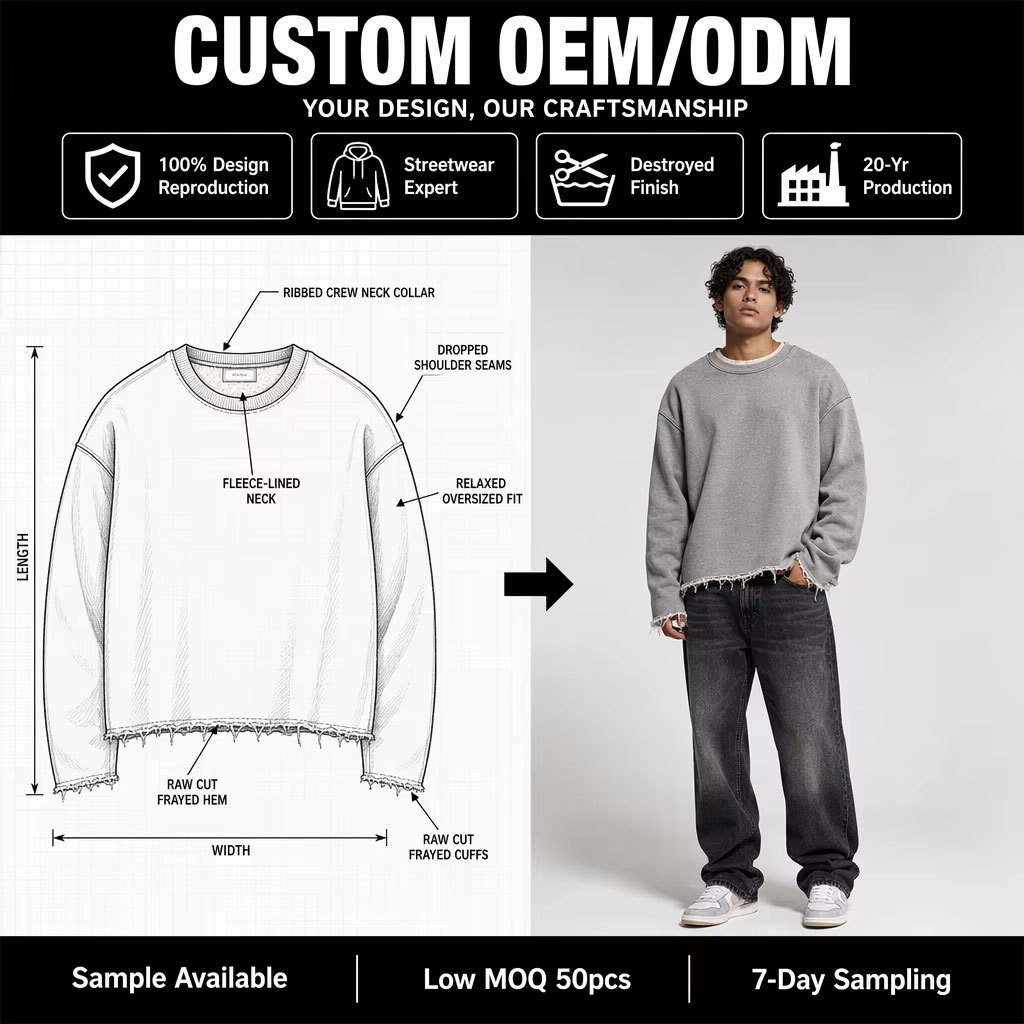 Custom 100% Cotton Raw Hem Blank T-Shirt