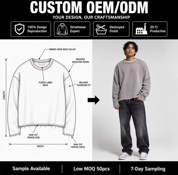 Custom 100% Cotton Raw Hem Blank T-Shirt
