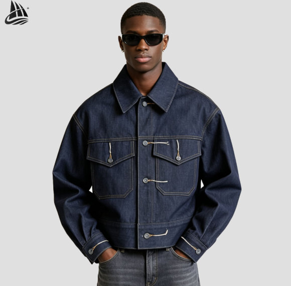 Custom 14oz Heavyweight Washed Denim Jacket
