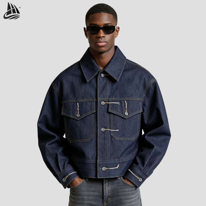 Custom 14oz Heavyweight Washed Denim Jacket