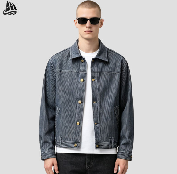 Custom 13oz Denim Jacket Button Up Boxy Duck Canvas