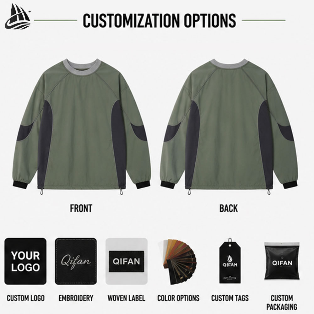 Custom Men's Long Sleeve Crewneck Sportswear Top