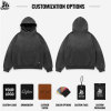 Custom Men's Acid Washed Drop Shoulder Oversize Pullover Hoodie
