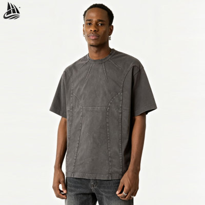 Custom Men's Vintage Faded Washed Patch T-Shirt