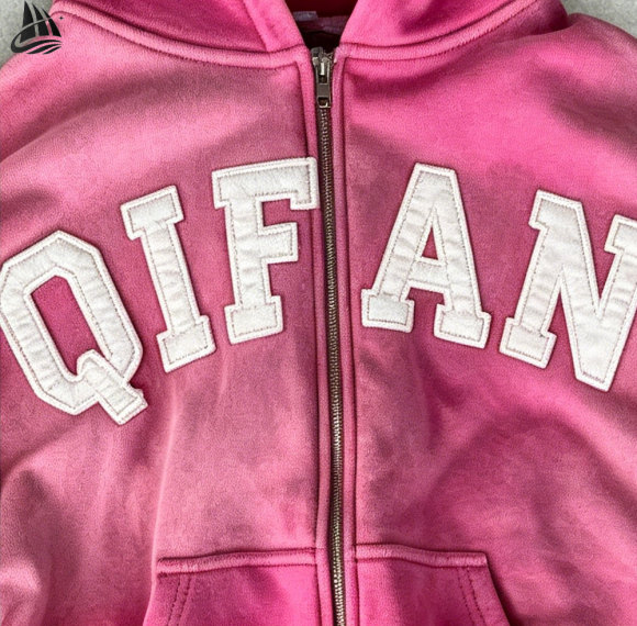 Custom Heavyweight Sun Faded Acid Wash Zip Up Hoodie