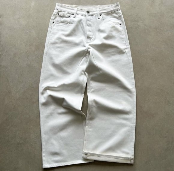 Custom White Selvedge Denim Wide Leg Jeans 15oz