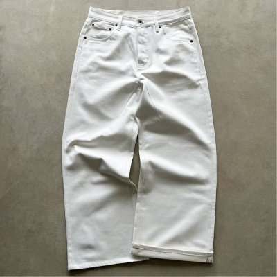 Custom White Selvedge Denim Wide Leg Jeans 15oz