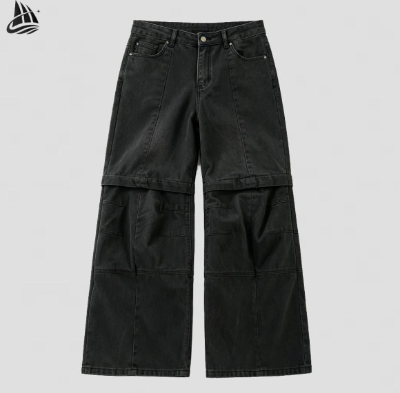 Custom Stacked Flare Jeans Heavyweight Rigid Denim