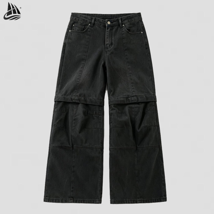 Custom Stacked Flare Jeans Heavyweight Rigid Denim
