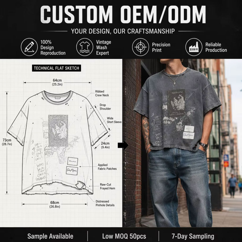 Custom Heavy Washed Oversized Graphic T-Shirt