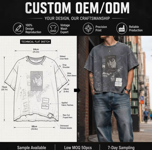 Custom Heavy Washed Oversized Graphic T-Shirt