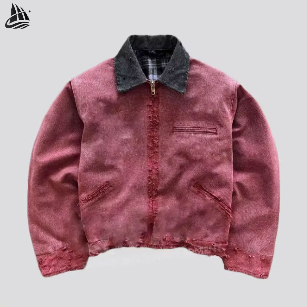 Custom Distress Heavy Duck Canvas Boxy Work Jacket
