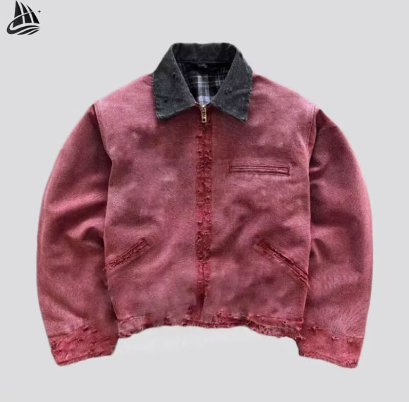 Custom Distress Heavy Duck Canvas Boxy Work Jacket