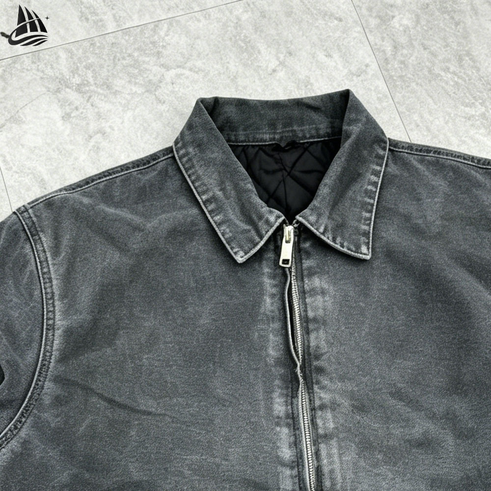 Custom Distress Washed Corduroy Work Jacket