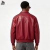Custom Zip Up Red Biker Leather Jacket