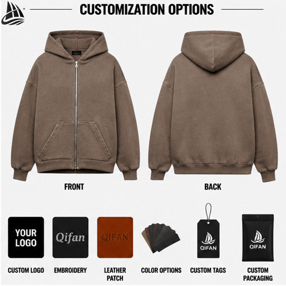 Custom Heavyweight Full Zip Up Hoodie