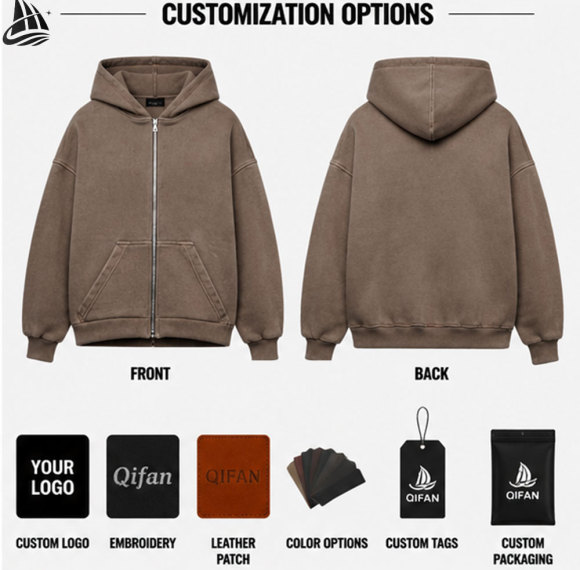 Custom Heavyweight Full Zip Up Hoodie
