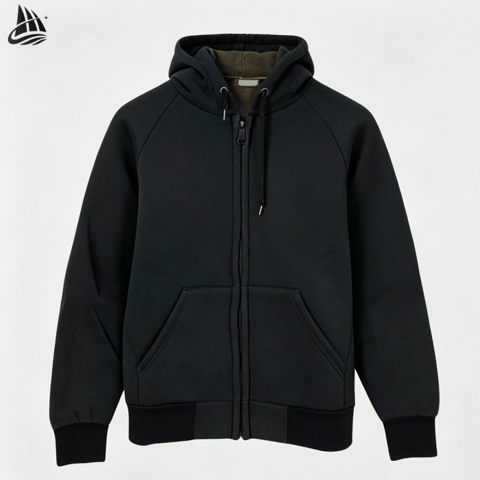 Custom Cropped Men's Zipper Hoodie