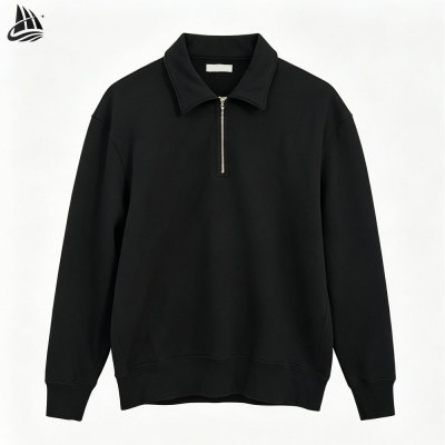 Custom Plain Blank Fleece Lined Quarter Zip Sweatshirt