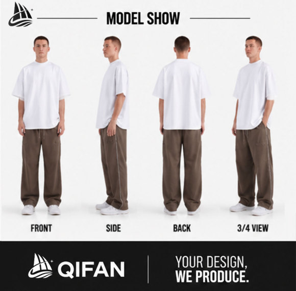 Custom Plain Oversized Rib Crewneck T-Shirt