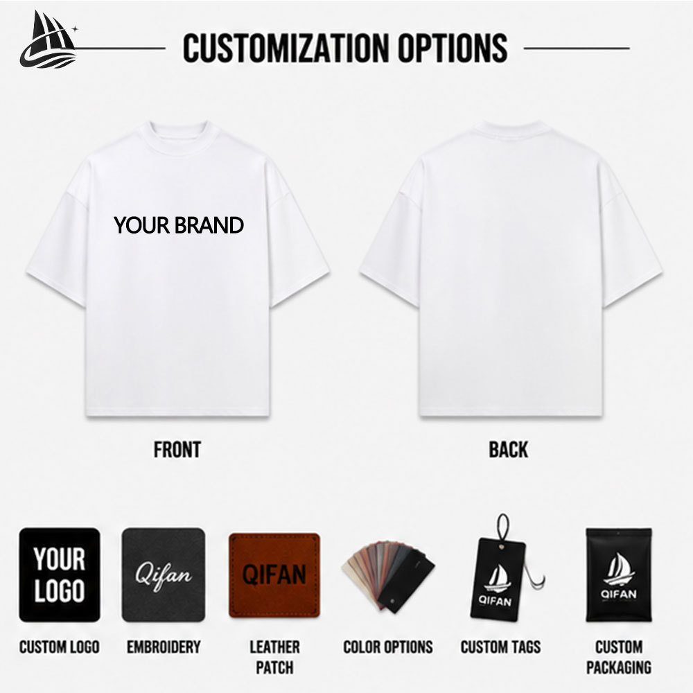 Custom Plain Oversized Rib Crewneck T-Shirt