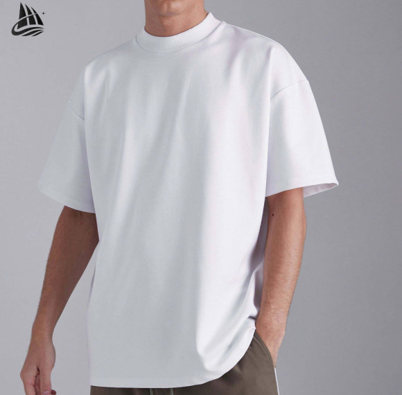 Custom Plain Oversized Rib Crewneck T-Shirt