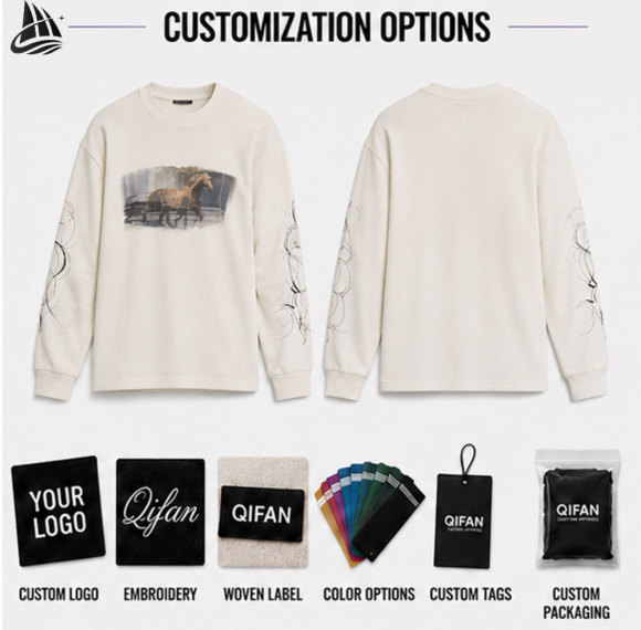 Custom Waffle Knit Thermal Long Sleeve T-Shirt