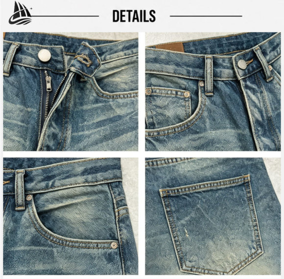 Custom Distressed Vintage Wash Selvedge Denim Pants