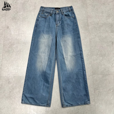 Custom Cotton Washed Blue Denim Jeans