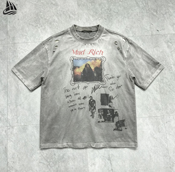Custom Heavyweight Distressed Print T-Shirt