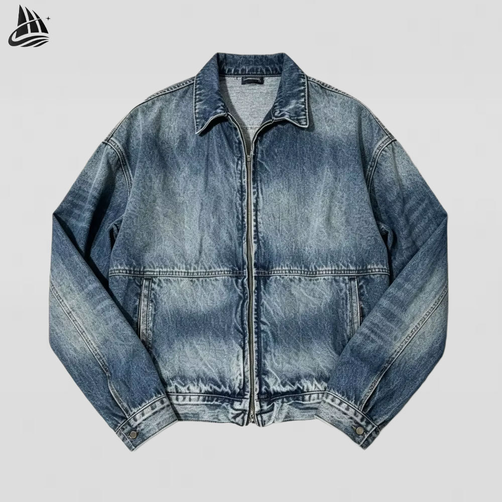 Custom Blue Washed Denim Jacket