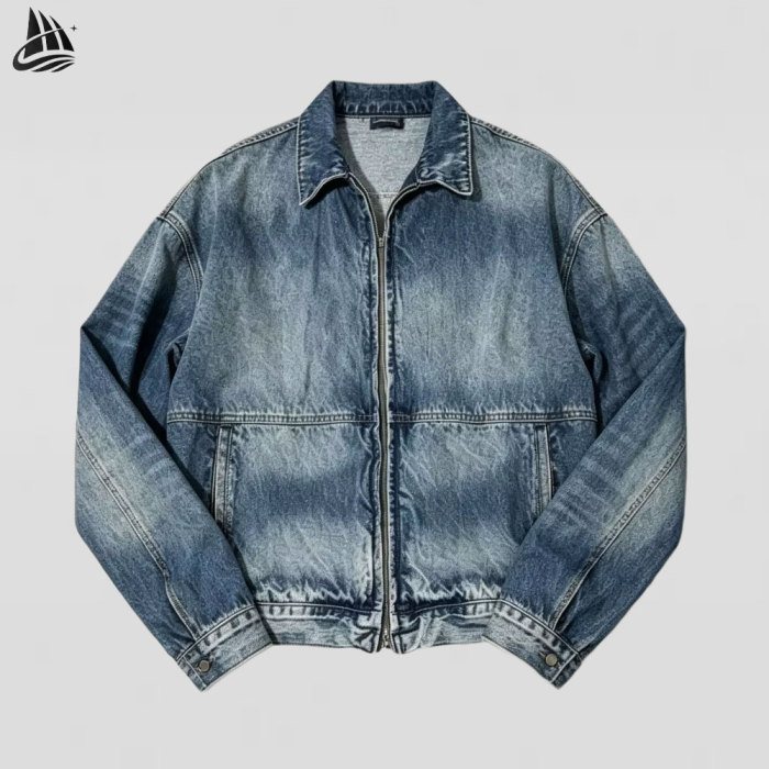 Custom Blue Washed Denim Jacket